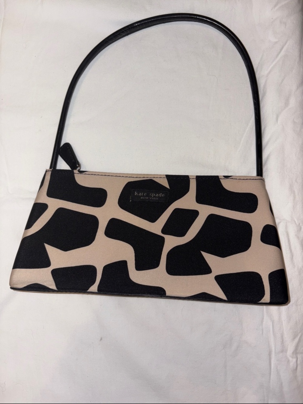 kate spade Vintage Black and Beige Abstract Pattern Shoulder Bag